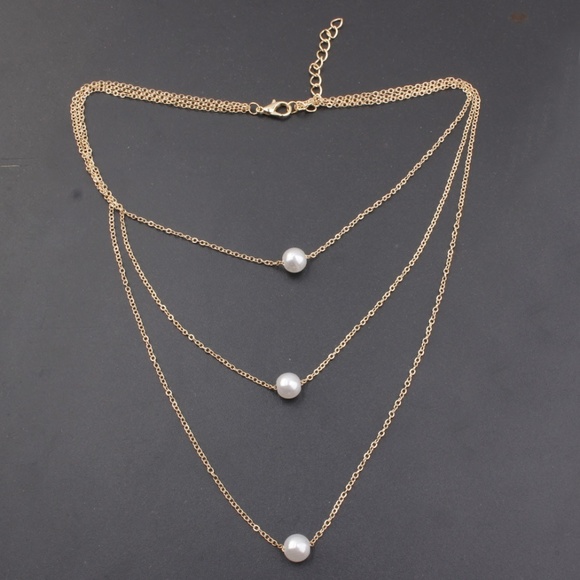 "Mermaid's Pearls" Layered Chic Gold Necklace - Picture 6 of 7